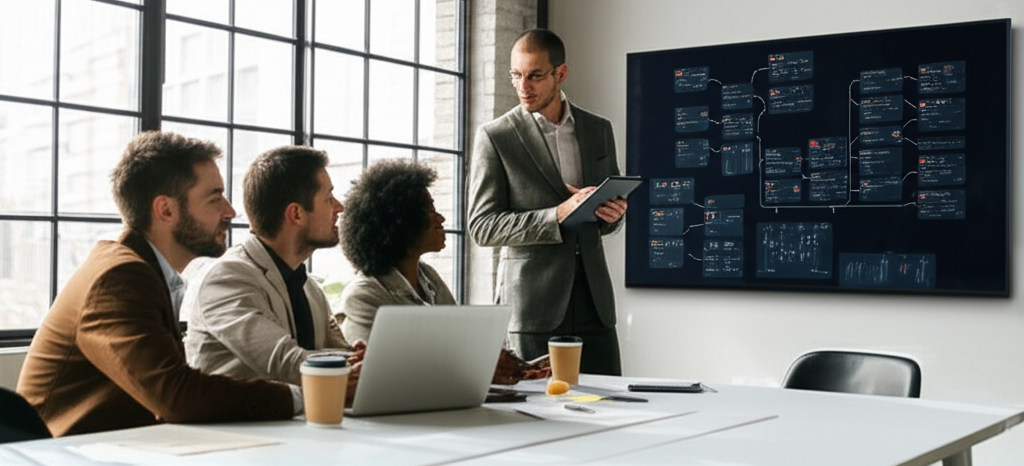 Équipe travaillant sur la transformation digitale